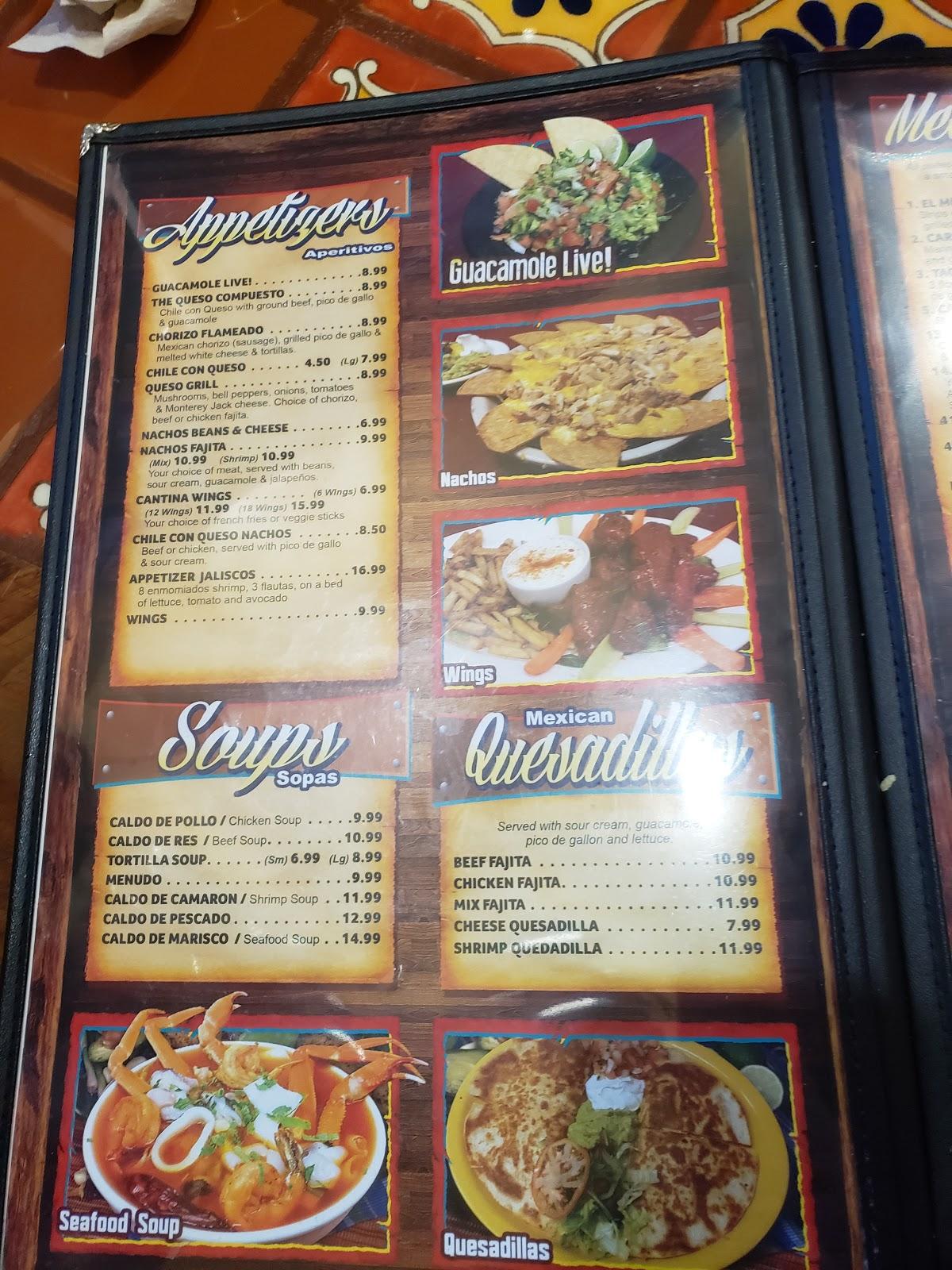 Menu at El Mexicano Grill and Cantina #2 restaurant, Waxahachie, N Hwy ...