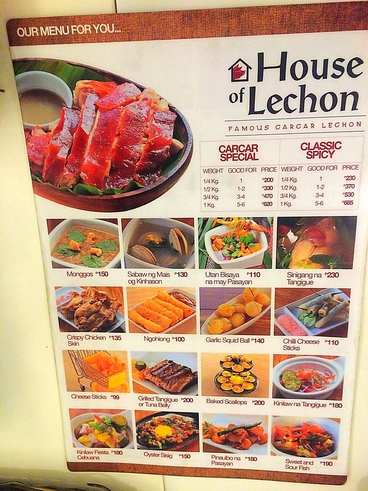 Menu At House Of Lechon Restaurant Cebu City Acacia St   R214 House Of Lechon Menu 2022 10 2 