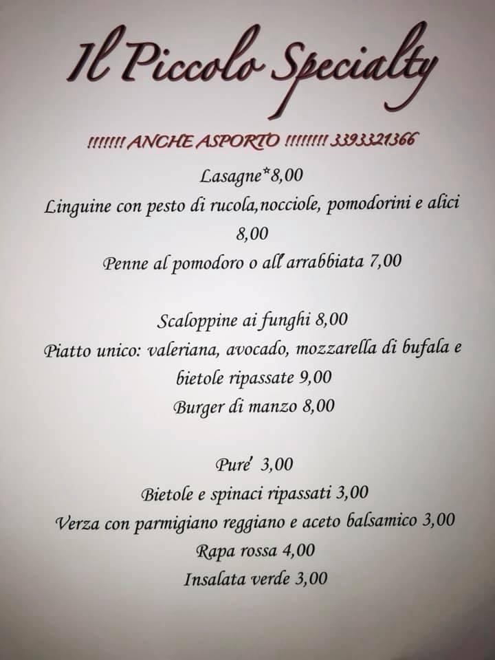 Menu da IL PICCOLO SPECIALTY coffee and restaurant, Scandiano