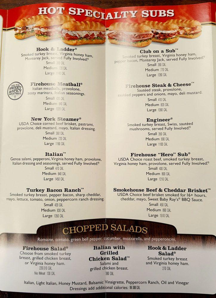 Menu at Firehouse Subs Quail Creek Crossing fast food, Wichita Falls ...