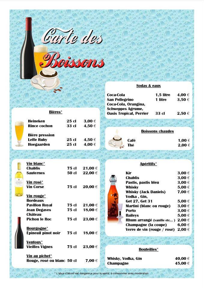 Menu at Les Grapillons restaurant, LignyleChâtel