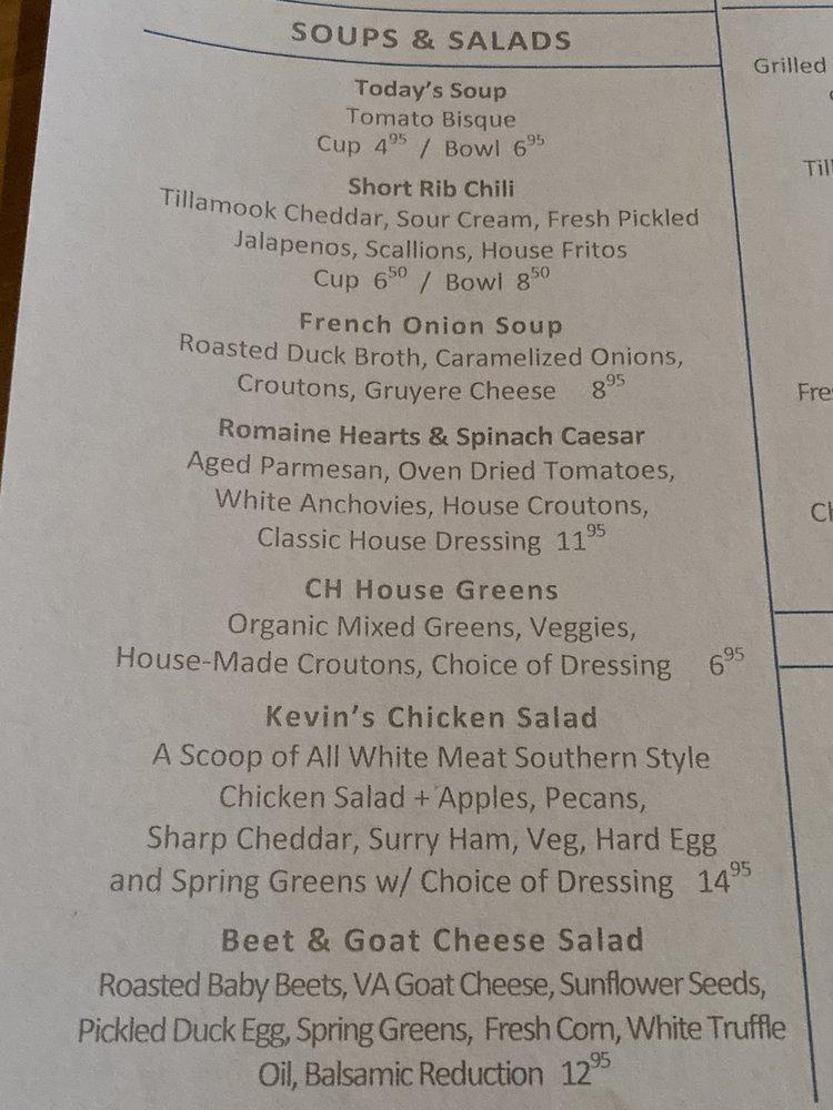 Menu at Coach House Bar & Grill, Norfolk
