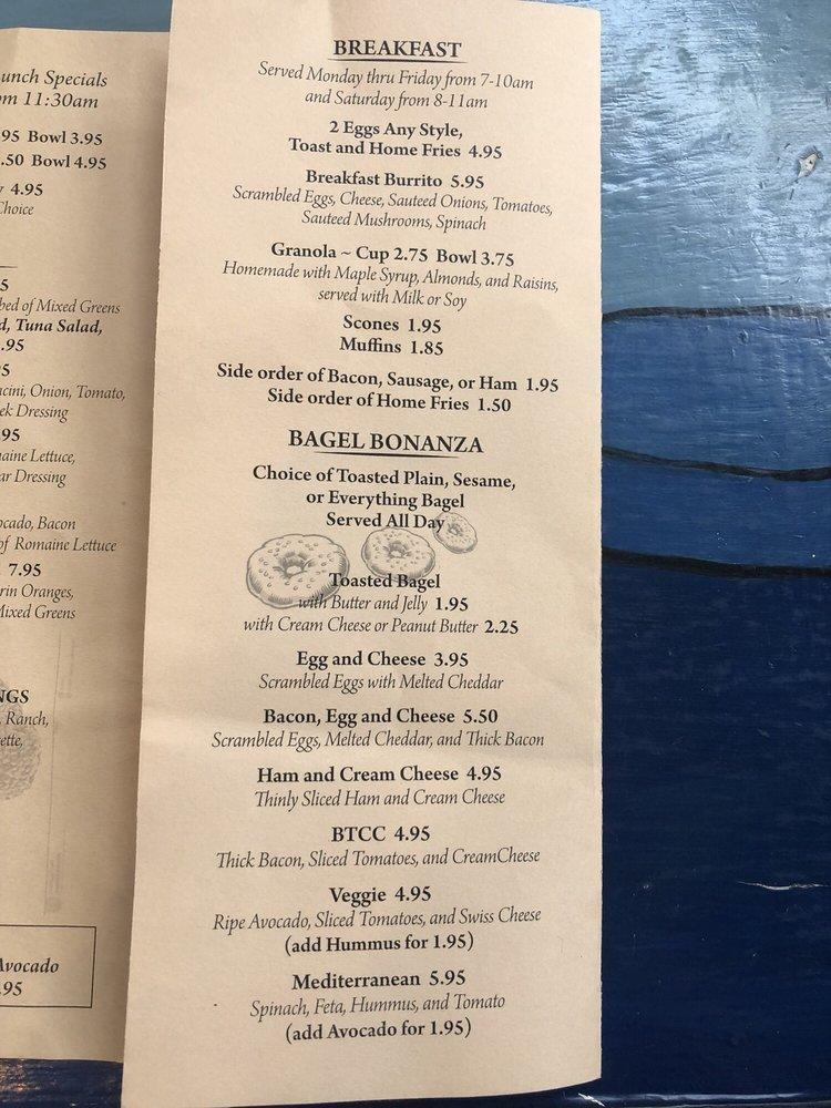 Menu at Zuma Coffee desserts, Marshall