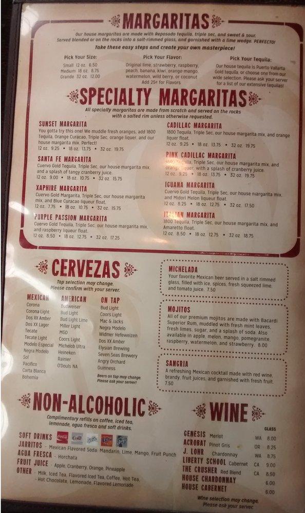 Menu at Puerto Vallarta Restaurant Gig Harbor, WA, Gig Harbor