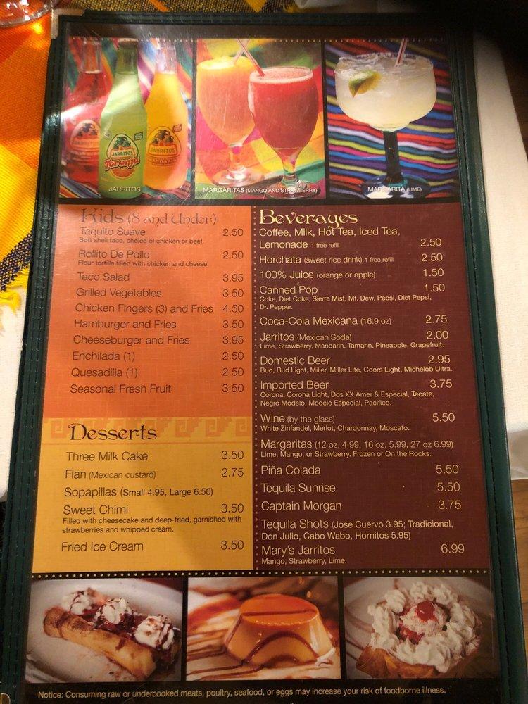 Menu at Little Mexico Restaurant, Mount Pleasant
