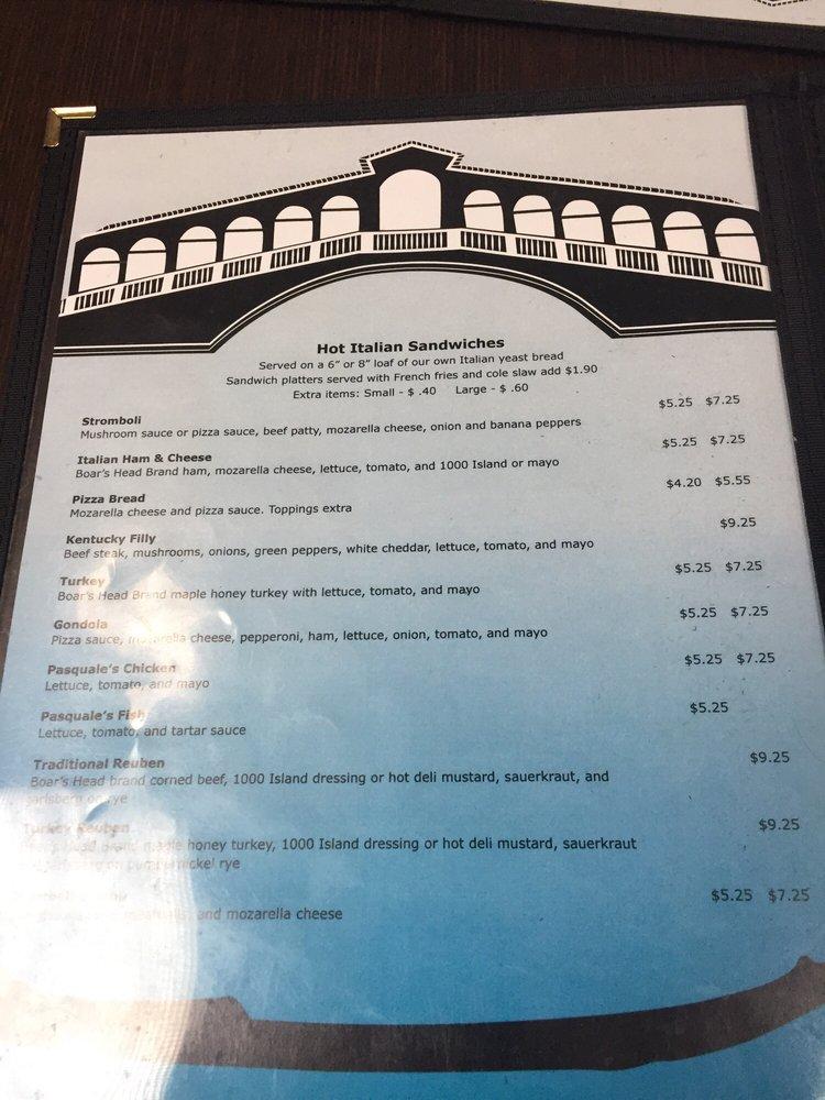 Menu at Pasquales Pizza & Pasta pizzeria, Morehead