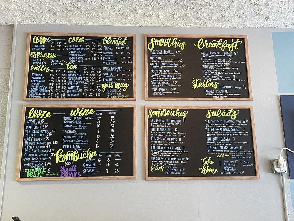 Menu at Yellow Mug Coffee Lounge cafe, Weaverville