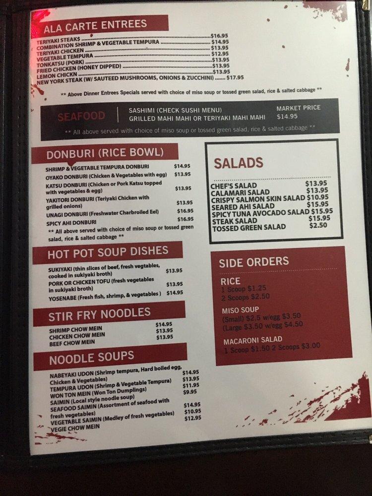 Menu at Ichiban Restaurant & Sushi, Kahului