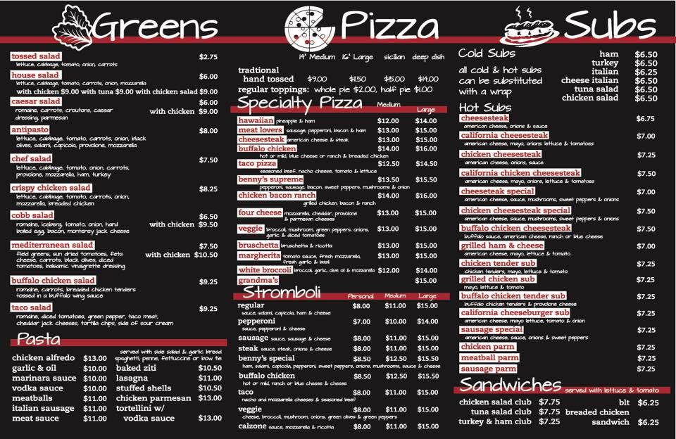 Benny S Pizza And Burgers Menu - About You