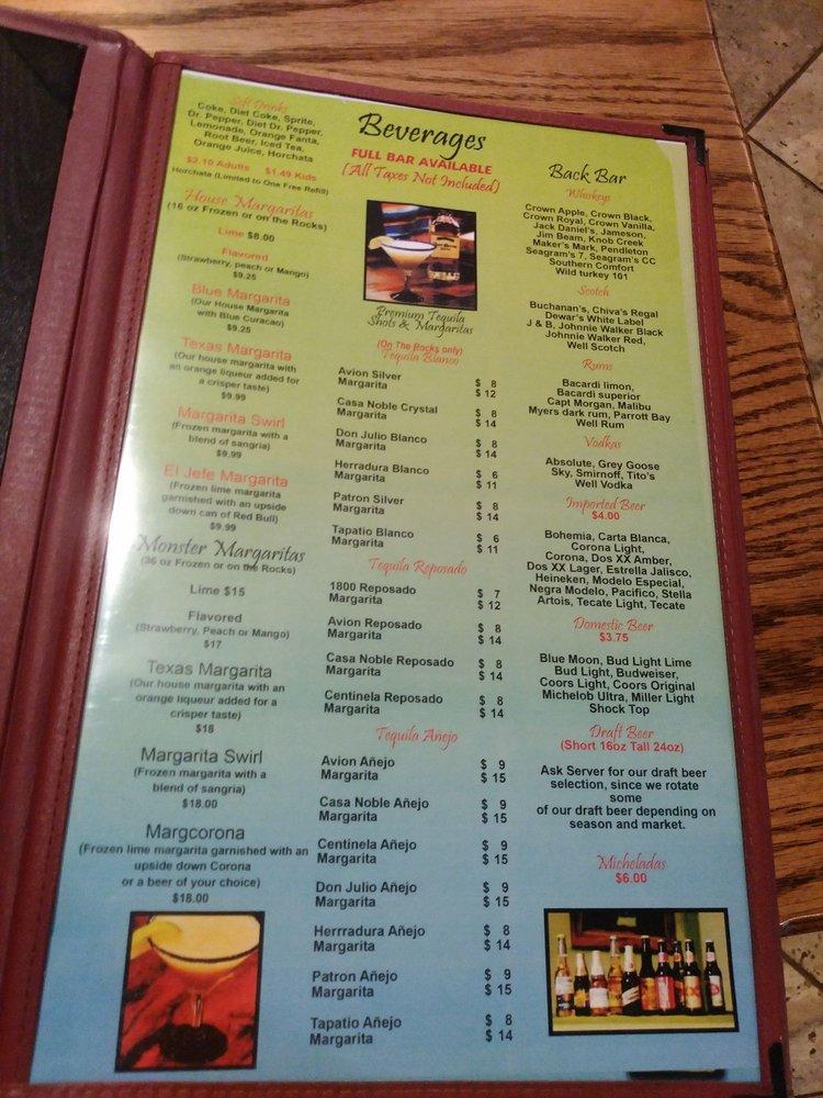 Menu at El Patio Mexican Grill & Cantina restaurant, Enid