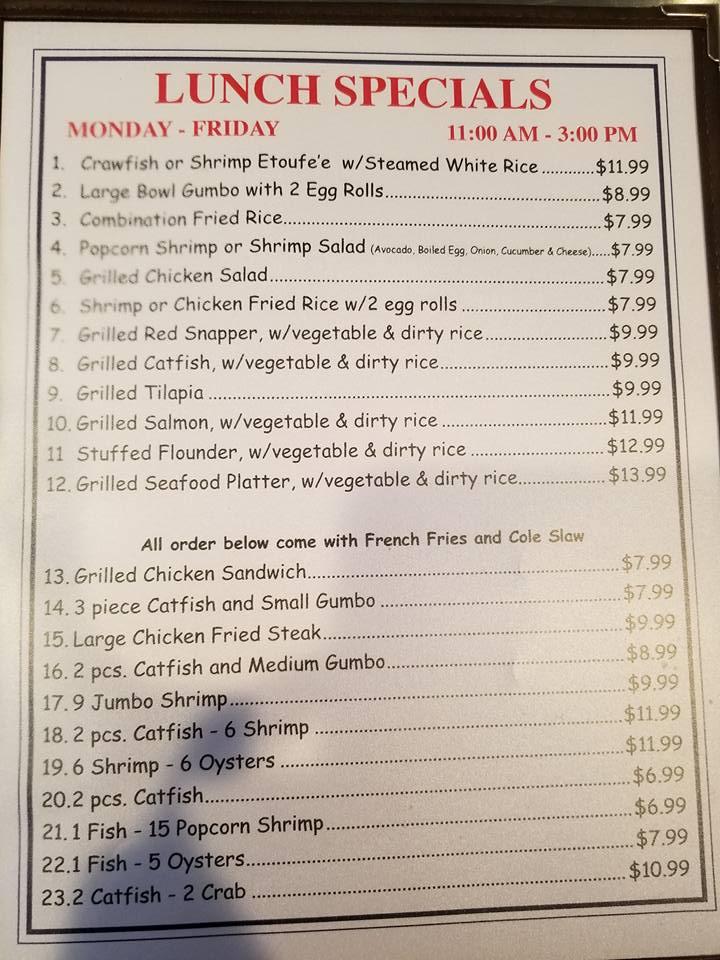 Menu at Texas Cajun Seafood &Steak restaurant, Lamesa