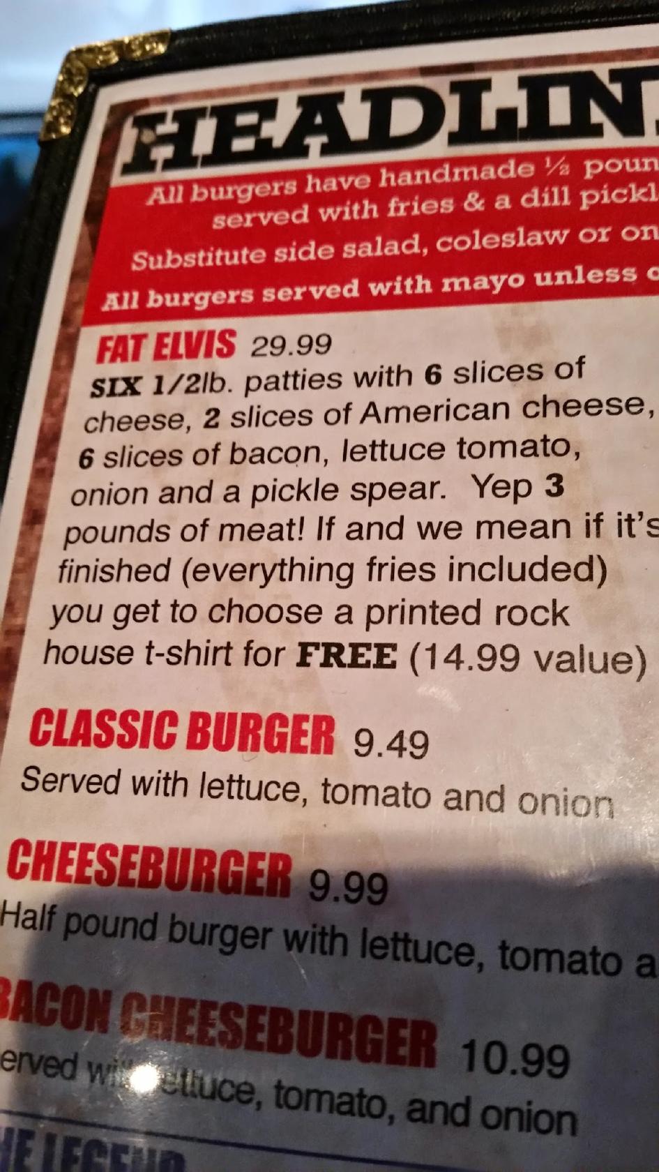 Menu at Rock House pub & bar, Tybee Island