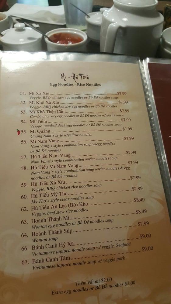 Menu at Bồ Đề Tịnh Tâm Chay restaurant, Westminster