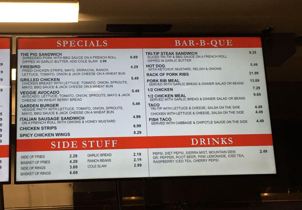 Menu at Firestone Grill pub & bar, Bakersfield, California Ave