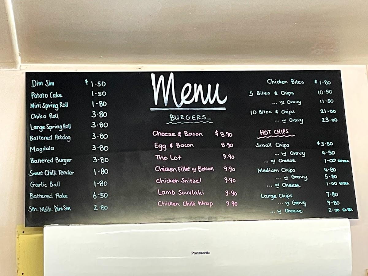 Menu at Morning Noonan Night restaurant, Koroit