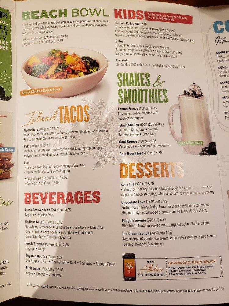 Menu at Islands Restaurant Torrance, Torrance