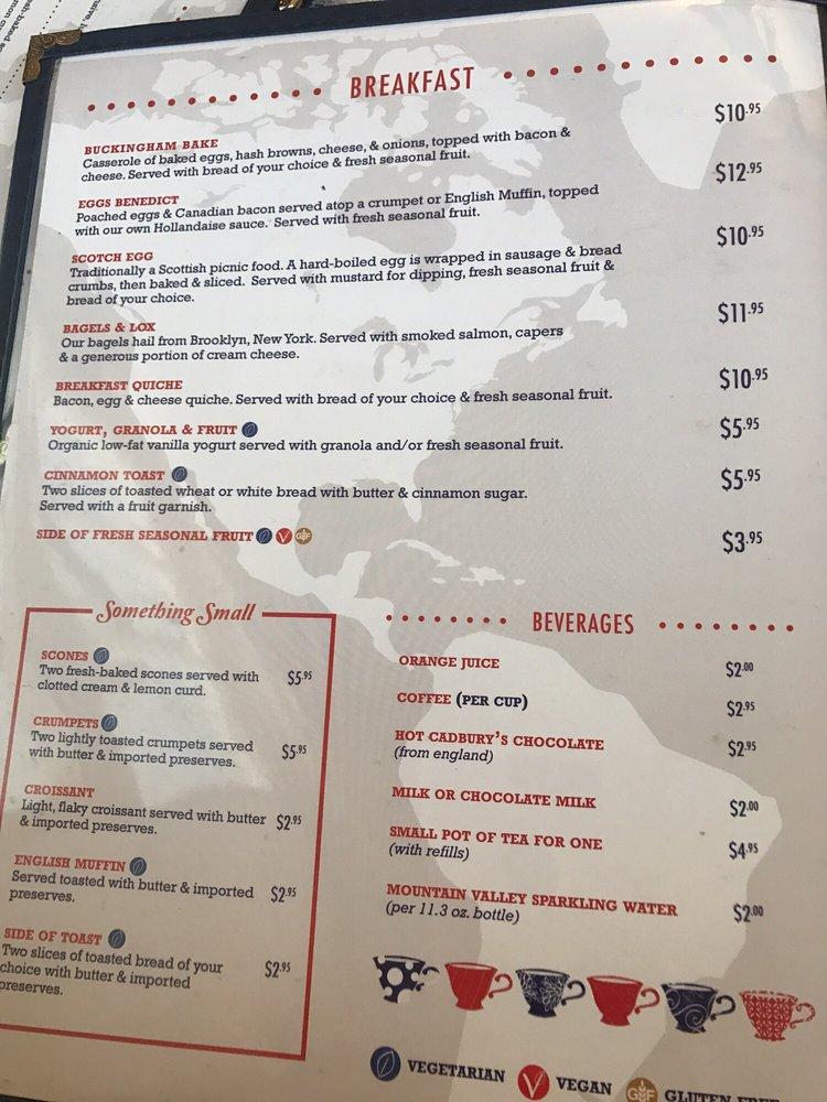 Menu at The English Tea Room & Eatery restaurant, Covington