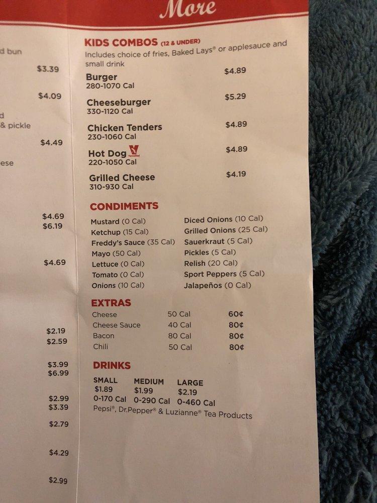 Menu at Freddy's Frozen Custard &amp; Steakburgers fast food, Tyler