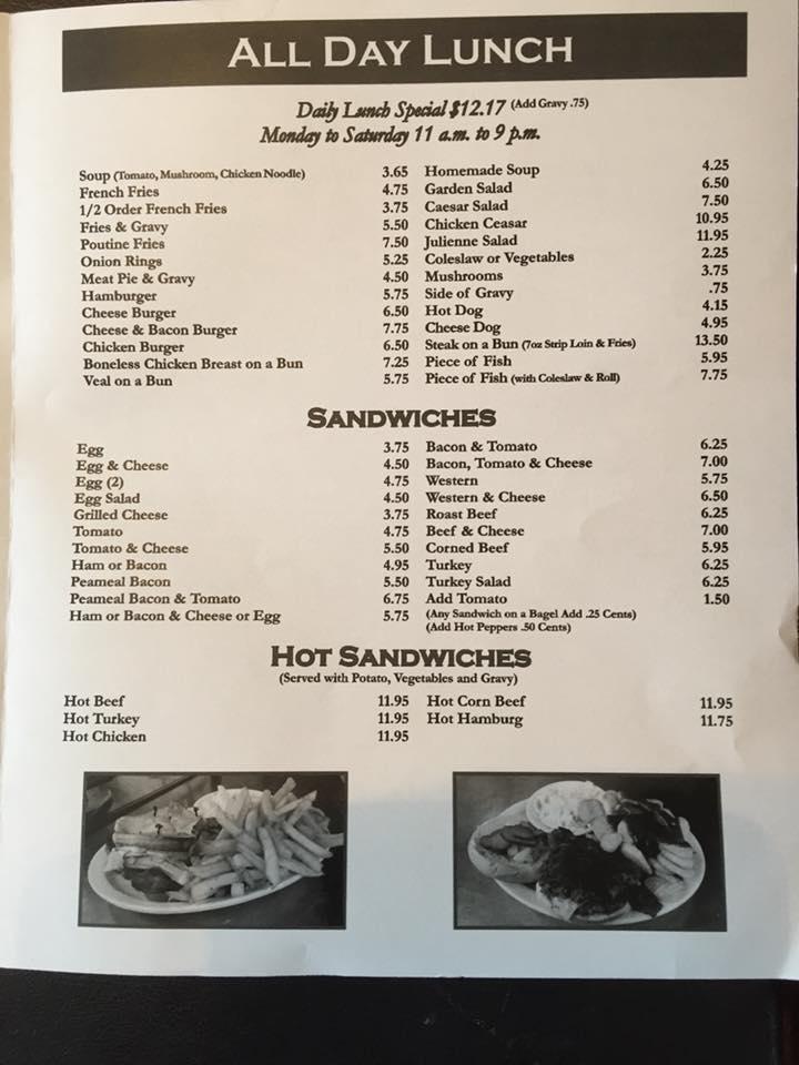 Menu at Hills Maple Leaf Restaurant, Orillia