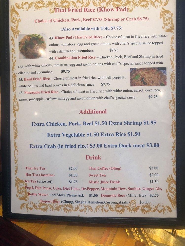 Menu at Thai Papaya restaurant, Hampton, N Armistead Ave