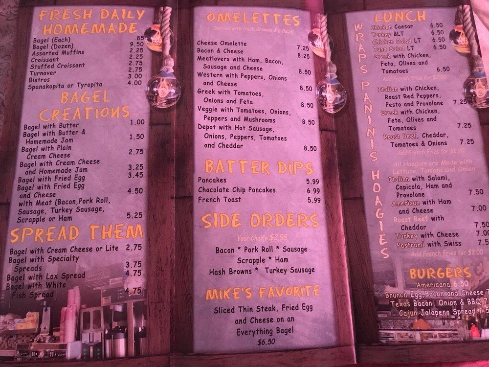 Menu at The Bagel Depot, North Wildwood