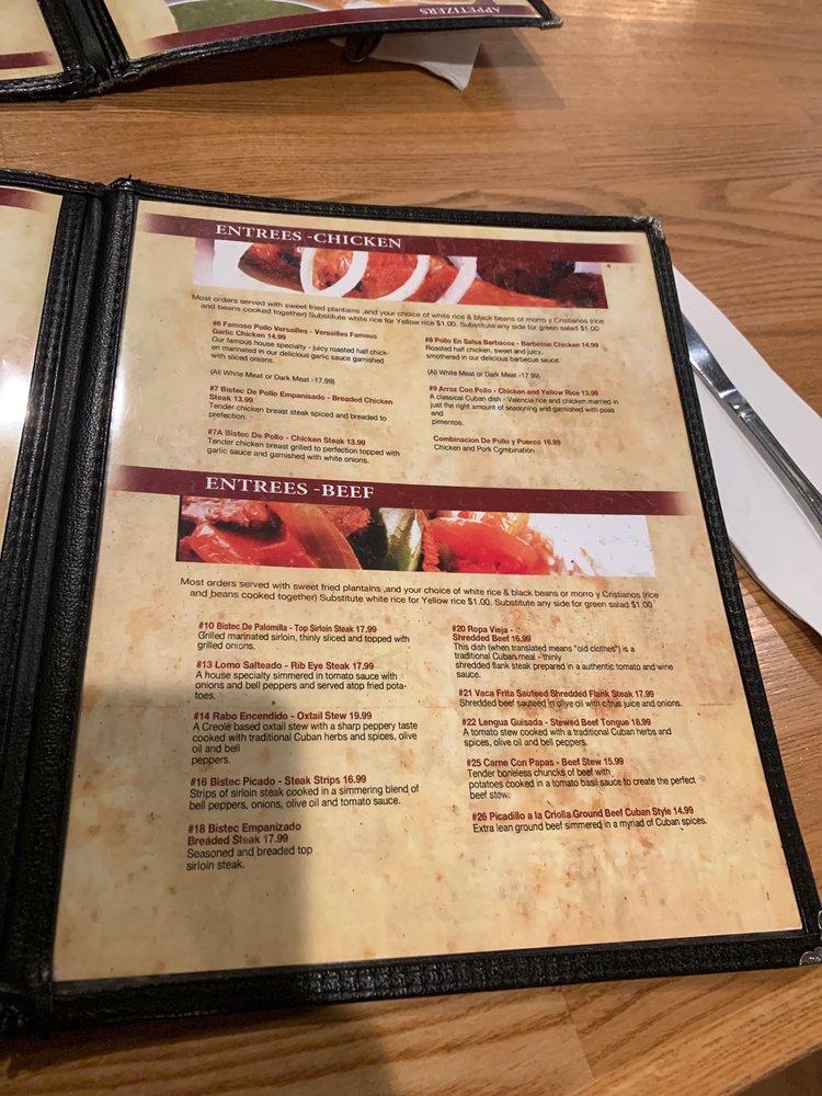 Menu at Versailles Restaurant, Los Angeles, Ventura Blvd