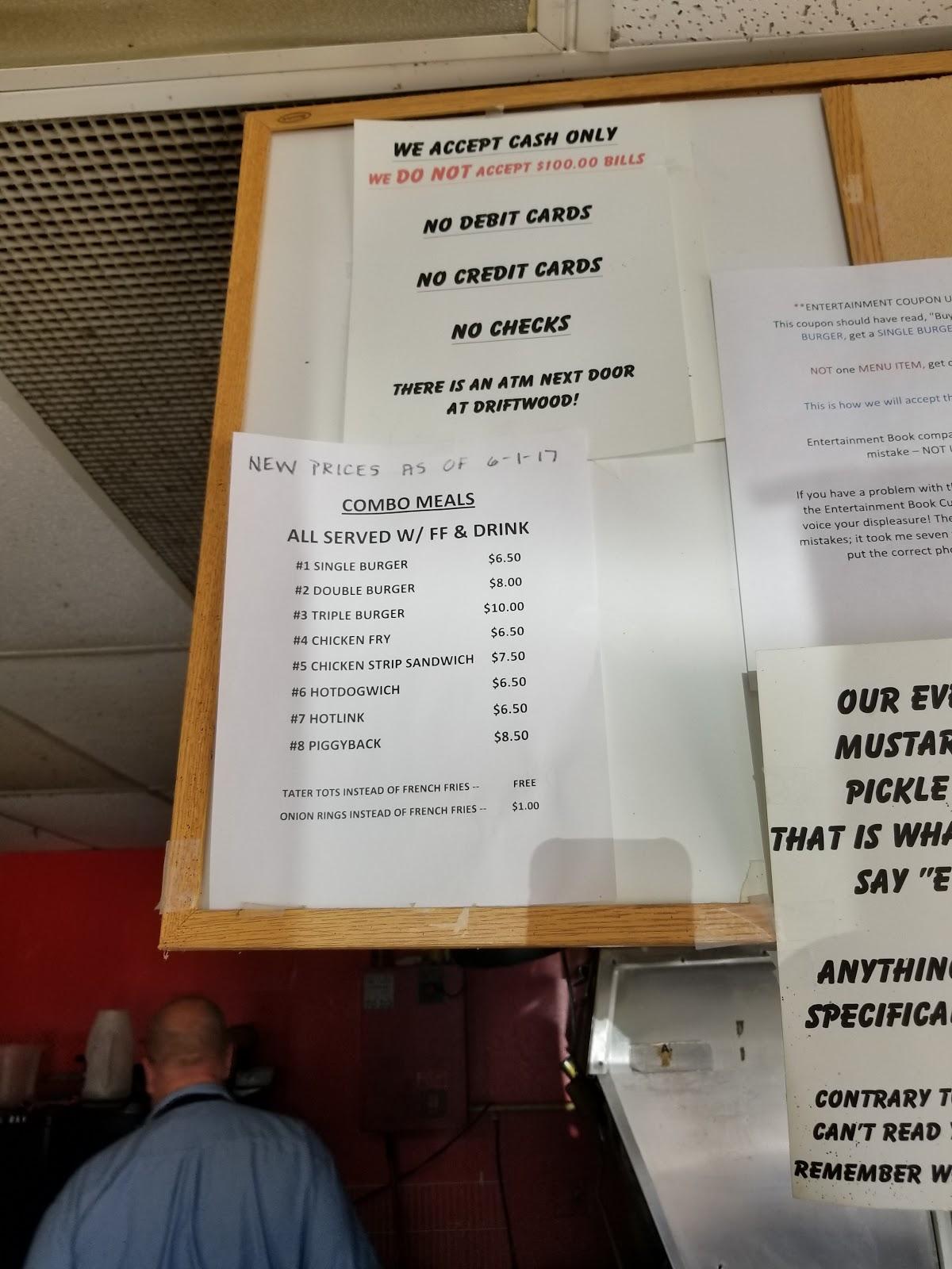 Menu at Buster's Burger Joint restaurant, Wichita