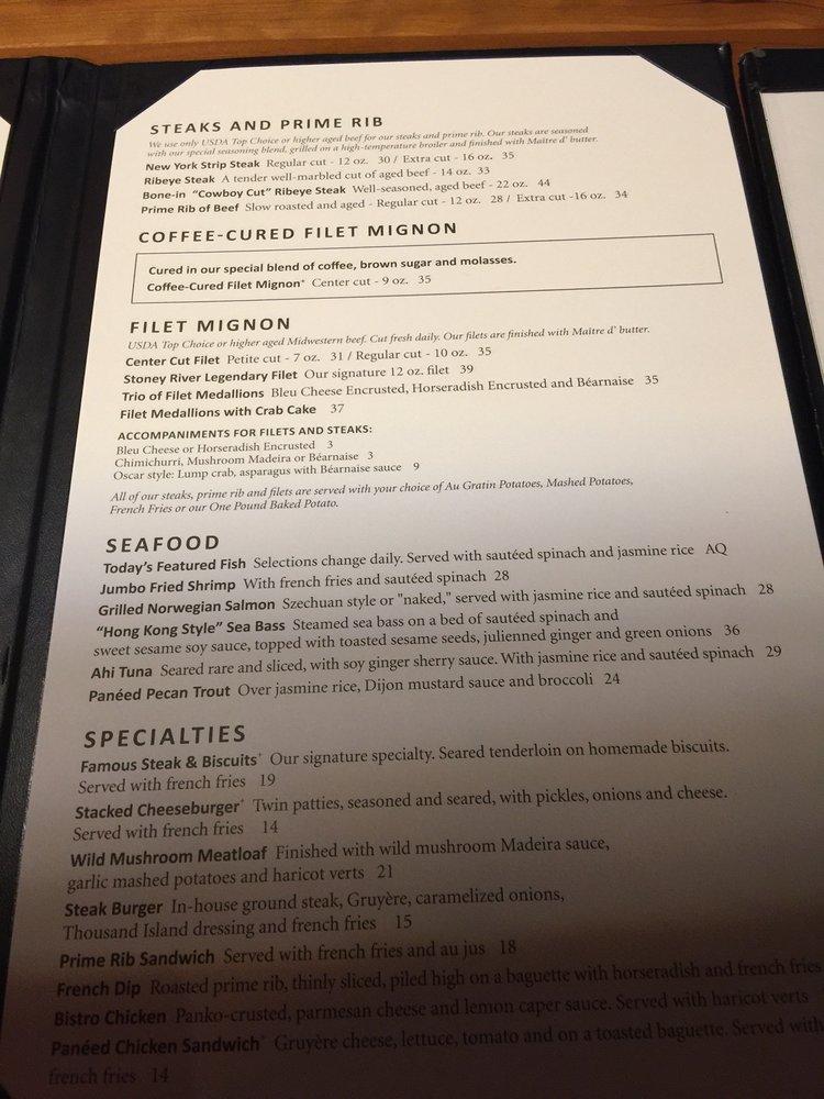 Menu at Stoney River Steakhouse and Grill, Deer Park