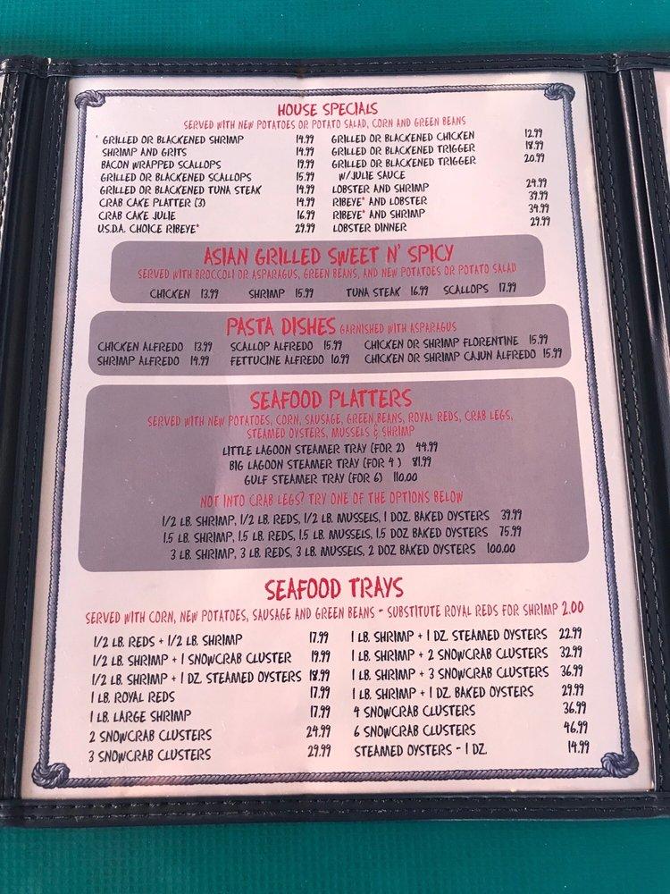 Menu at The Steamer Baked Oyster Bar, Gulf Shores