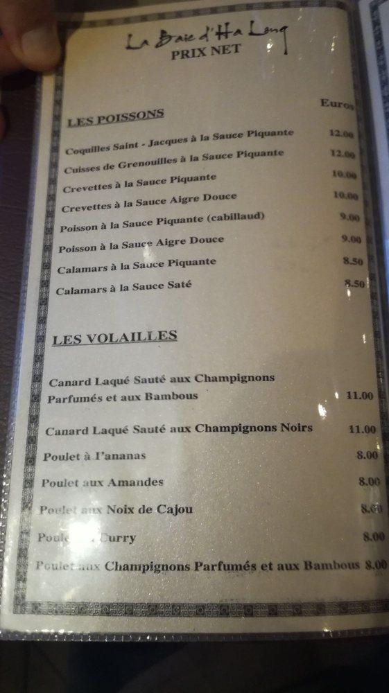 Menu au Restaurant La Baie d'Halong, Villeurbanne, 1 Pl. des Maisons Neuves