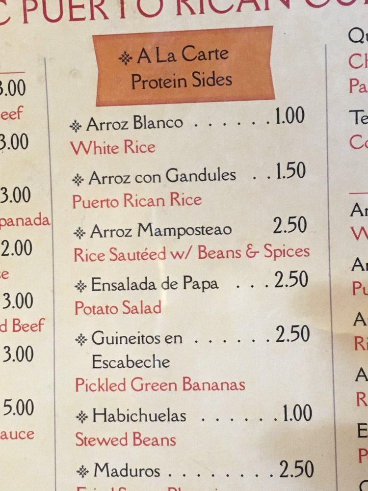 Menu at Sofrito Rico Authentic Puerto Rican Cuisine restaurant, Las