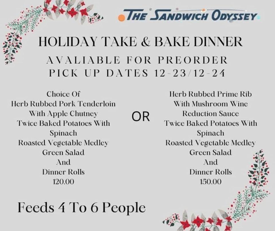 Menu at The Sandwich Odyssey restaurant, Bellingham