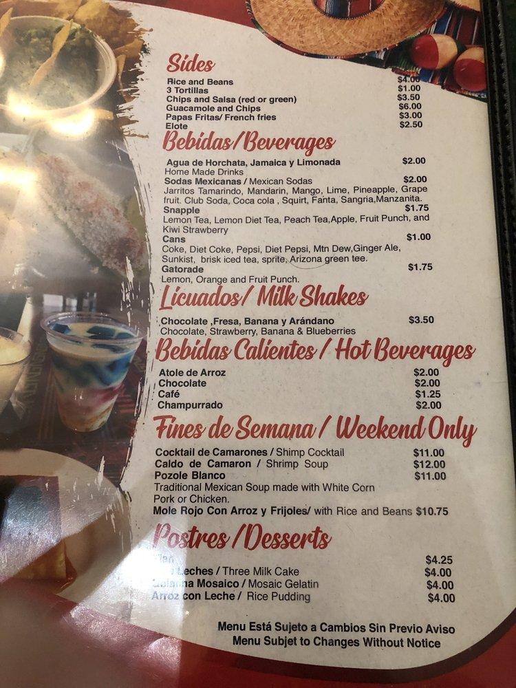 Carta de Molcajetes Mexican Restaurant JERSEY CITY, Jersey City
