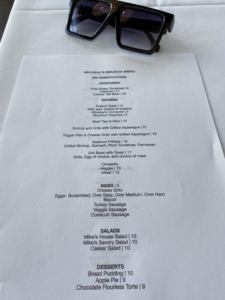 Menu at Michael's Restaurant, Birmingham, 1st Ave S