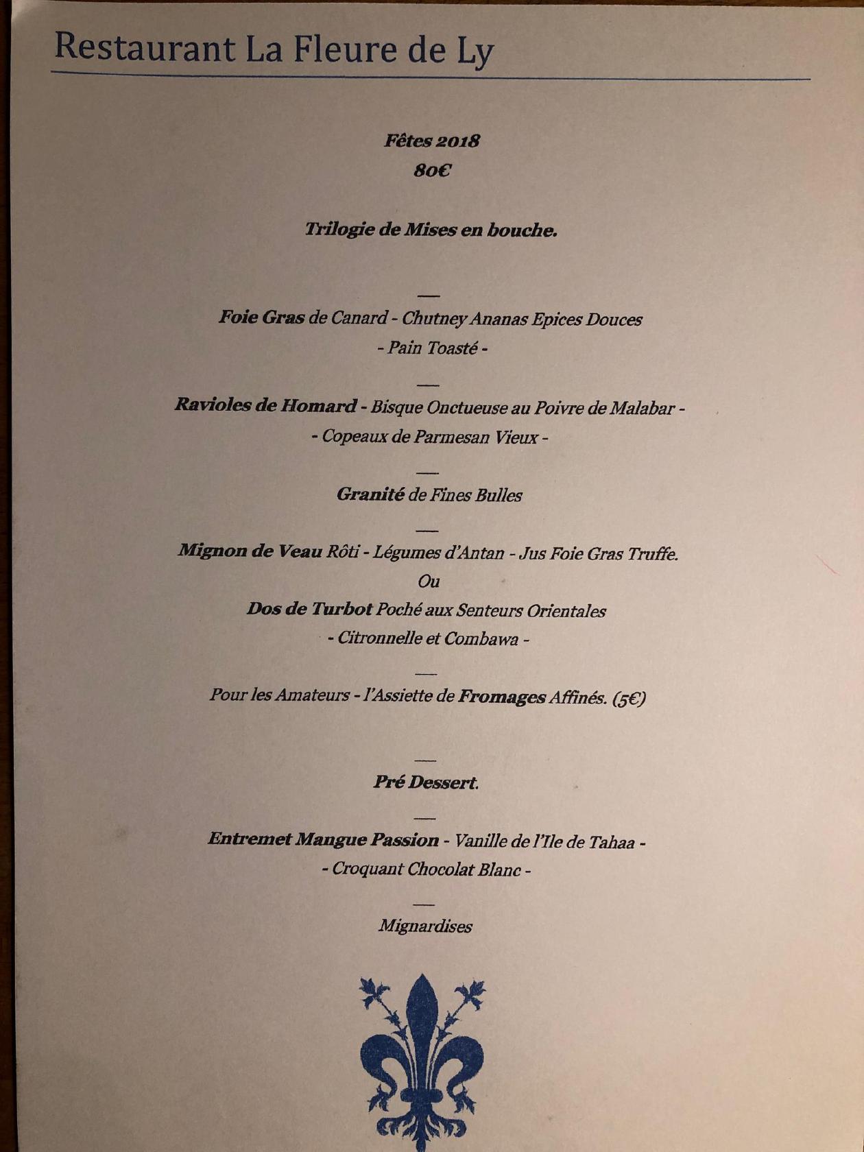Menu au La Fleure de Ly restaurant, Metz