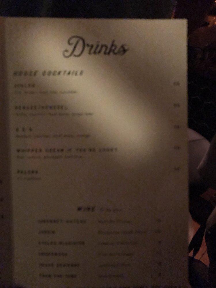 Menu at Rosemary & Beauty Queen pub & bar, Nashville