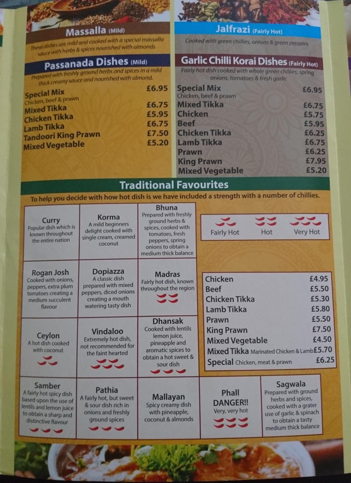 Menu at Eurasian restaurant, Hull, 621 Holderness Rd