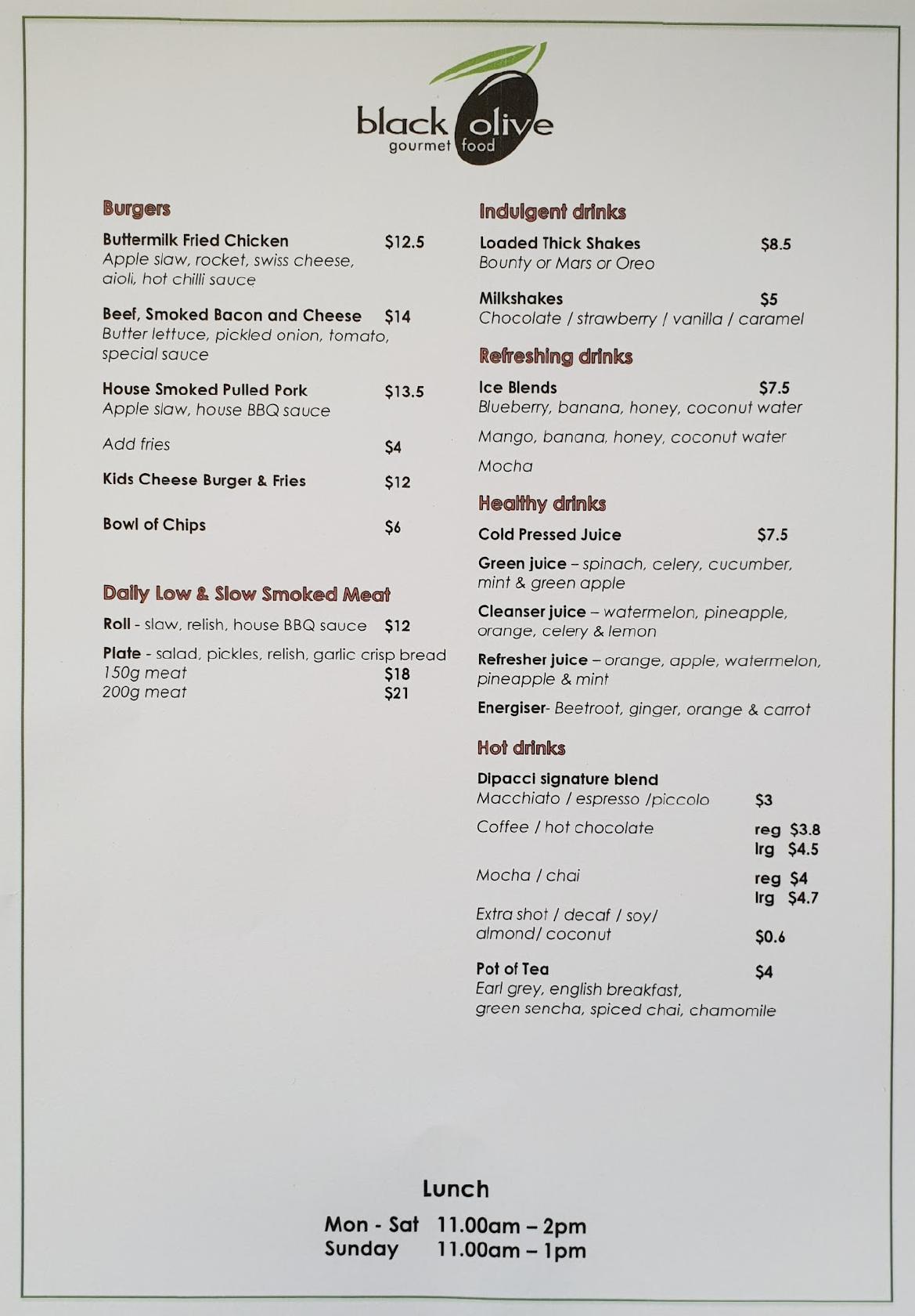 Menu at The Pan & Stone cafe, Kirrawee, 29 Marshall Rd