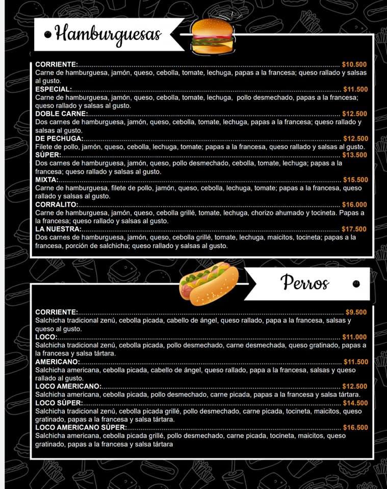 Carta del restaurante Comidas Rápidas El Punto del Sabor Puerto Boyacá