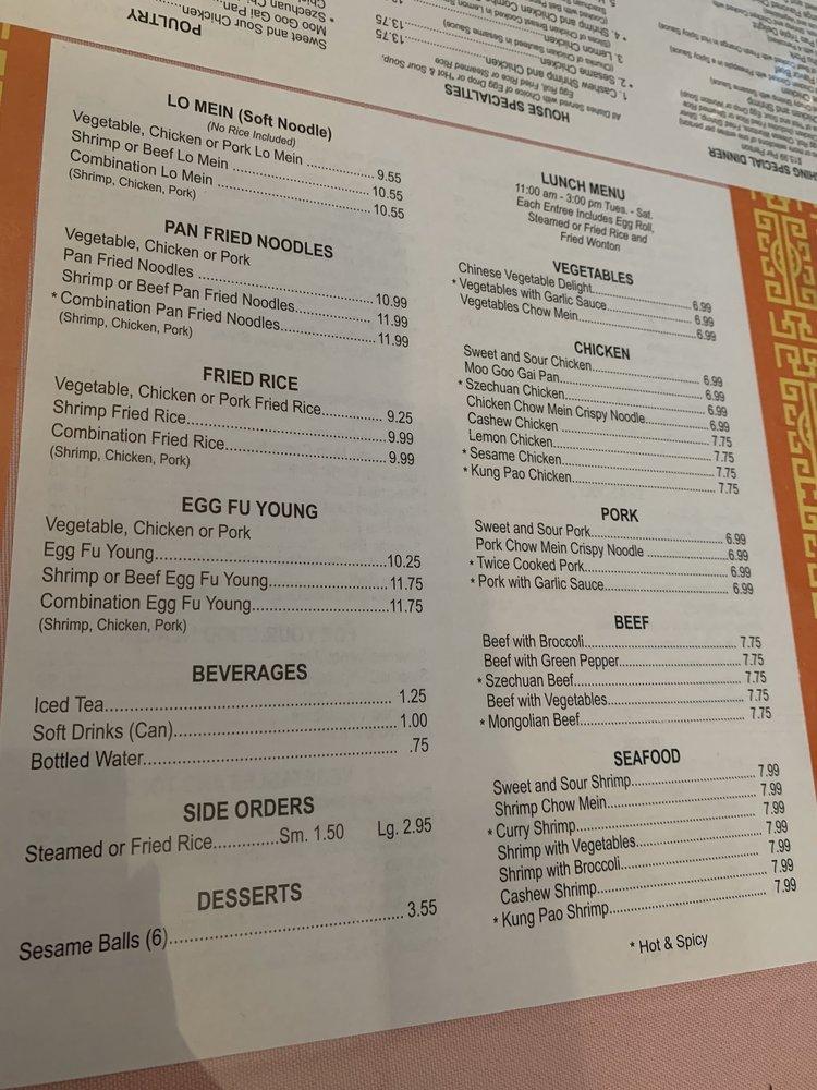 Menu At Fu Shing Chinese Restaurant Northglenn