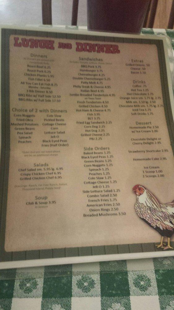 Menu at K & D Thompsonville Cafe, Thompsonville