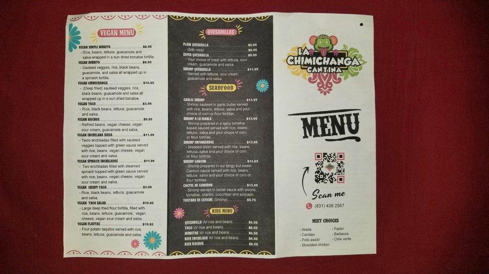 Order LA CHIMICHANGA CANTINA - Scotts Valley, CA Menu