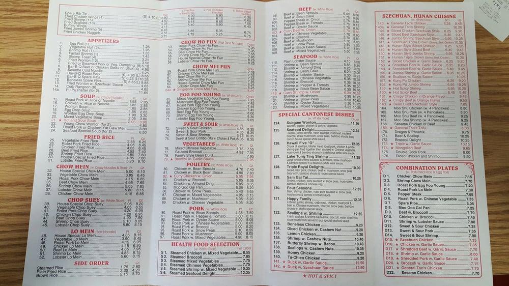 Menu at Hing Wang Chinese Restaurant, Lewes