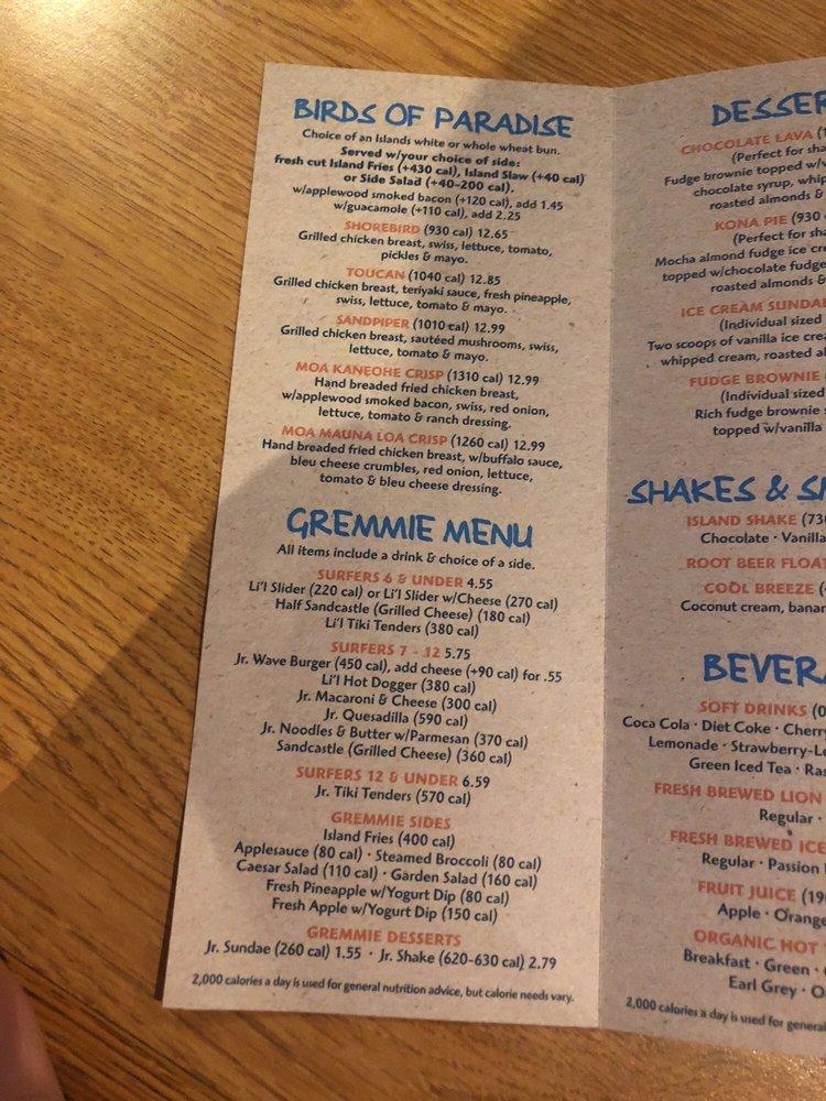 Menu at Islands Restaurant Burbank, Burbank
