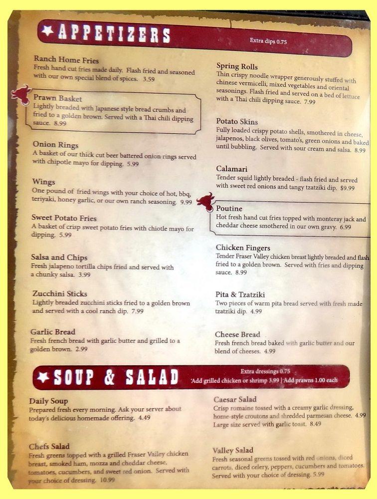 Menu at Ranch Pub & Grill, Maple Ridge
