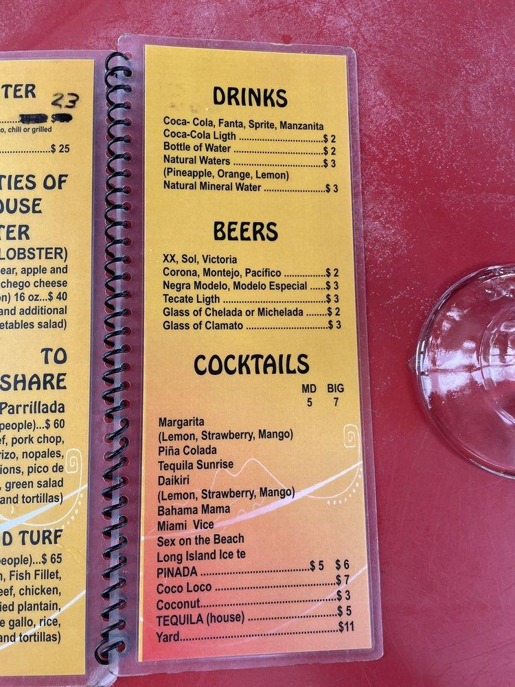Menu at The Krazy Lobster restaurant, Mahahual, C. Huauchinango 28