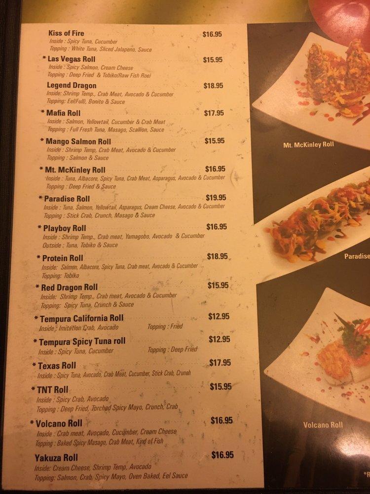 Menu at Ajimi restaurant, Fairbanks, 69 College Rd