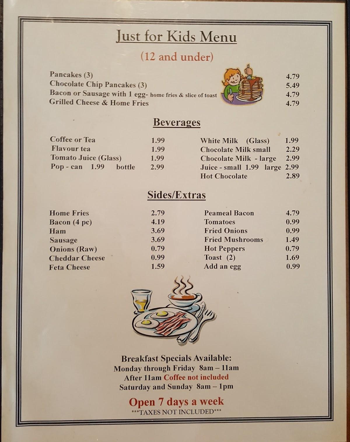 Menu at Anchor Family Restaurant,
