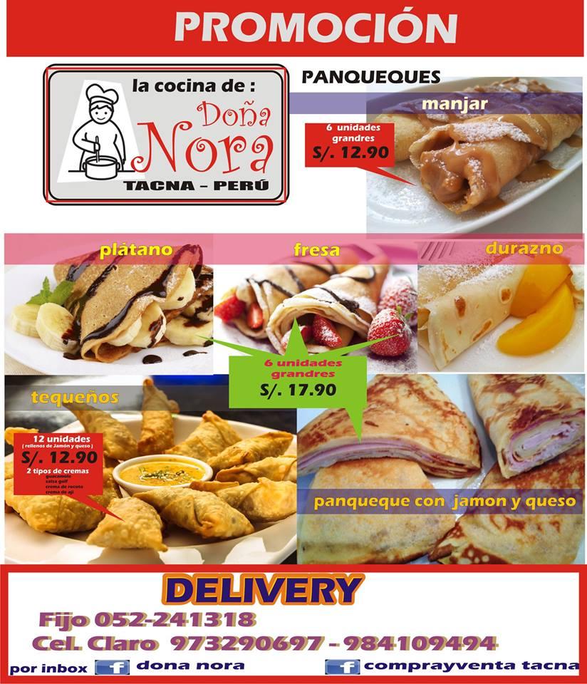 Menu at DOÑA NORA restaurant, Tacna