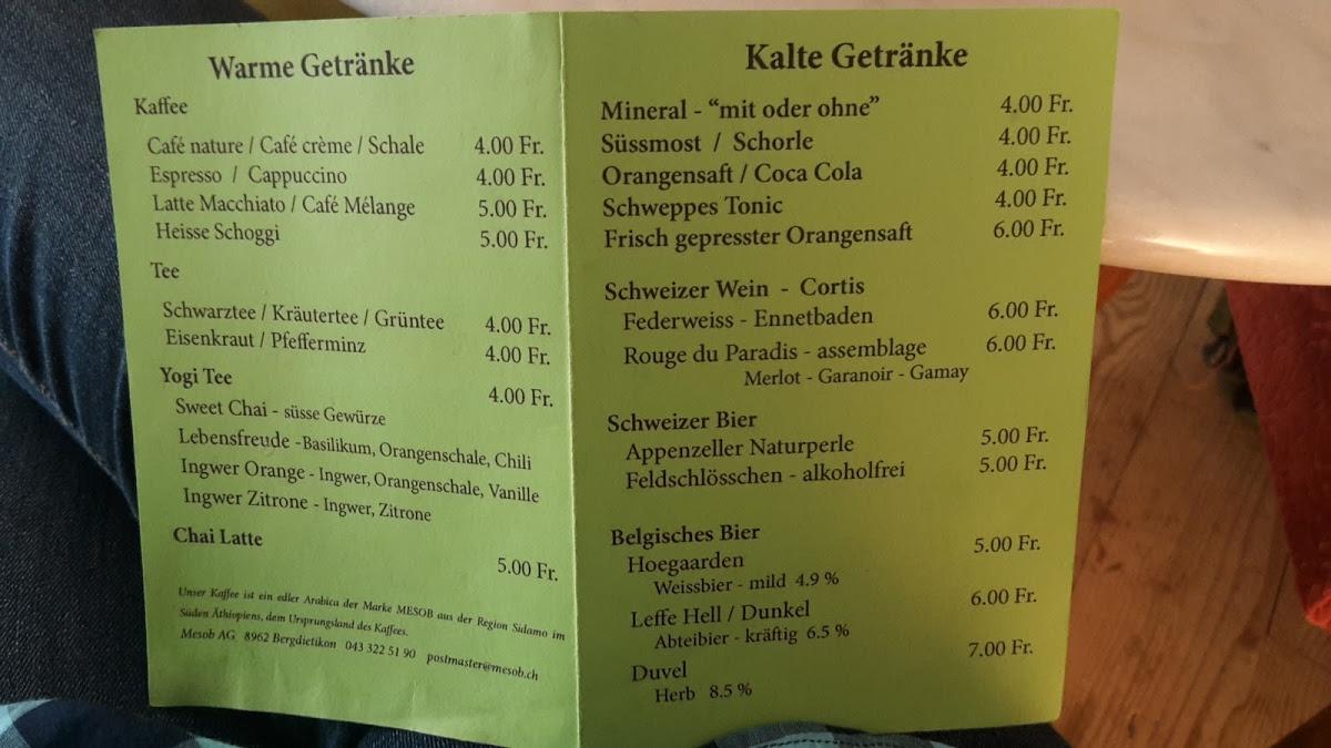 Menu di Kulturcafé 